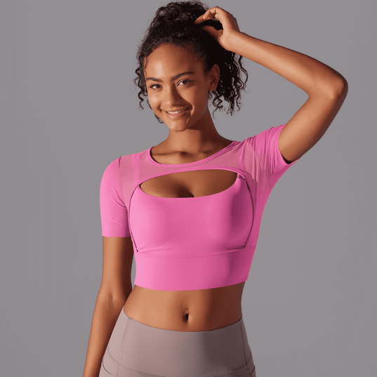 Aurora Short-Sleeve Sports Crop Top